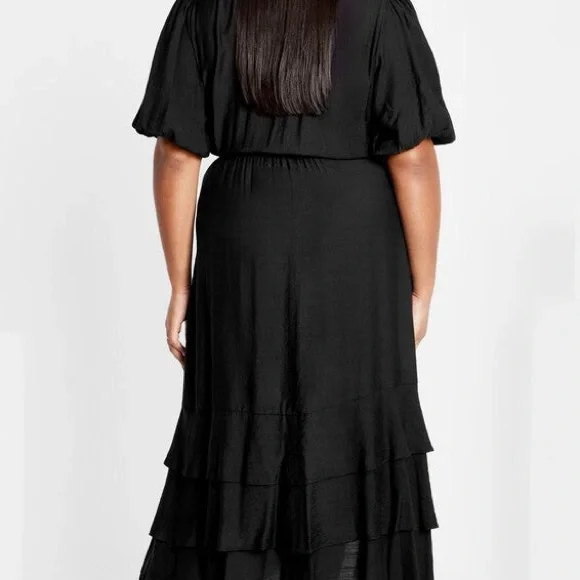 City Chic Bea Dress - Black - Sz 18 - Picture 3 of 11